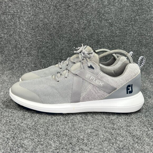 FootJoy FJ Flex Spikeless Golf Shoes Men's Size 11.5 Grey Blue Athletic Sneakers - Picture 4 of 11